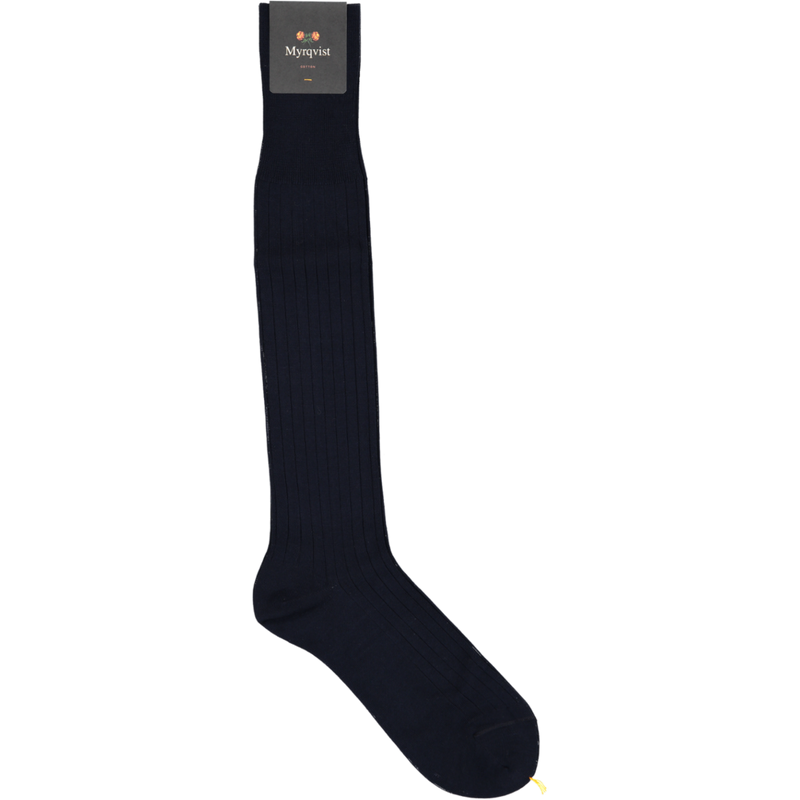 Nils - Knee-High Cotton Socks - Navy Blue